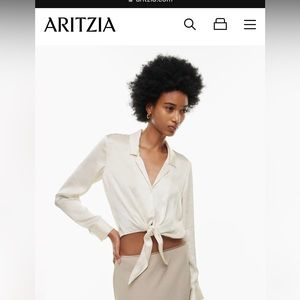 BNWT - Wilfred satin tie front blouse